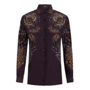 Etro Blommig Paisley Print Sidenskjorta Multicolor, Dam