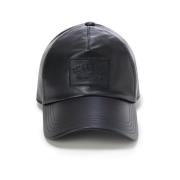 Iceberg Faux Leather Urban Baseball Cap Black, Dam