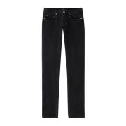 A.p.c. Svart Stonewashed Straight-Fit Japanska Denim Jeans Black, Herr