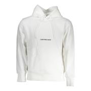 Calvin Klein Vit Hoodie med Central Ficka White, Herr