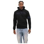 Quotrell Omega Hoodie Herr Svart/Blå Black, Herr