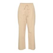 Saint Tropez Elastisk Midja Byxor Fog Beige, Dam