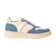 Maison Toufet Handgjorda Korg Sneakers med Lärdetaljer Blue, Dam