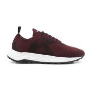 Kiton Röda Stickade Sneakers med Logo Motif Red, Herr