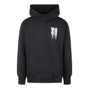 Y-3 Grafisk hoodie med logotyptryck Black, Herr