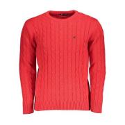 U.s. Polo Assn. Rosa Broderad Crew Neck Sweater Pink, Herr