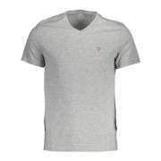 Guess Slim Fit V-ringad T-shirt i Grå Gray, Herr