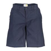 Timberland Blå Bermuda Shorts med knapp och dragkedja Blue, Herr