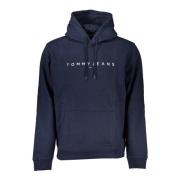 Tommy Hilfiger Blå Hoodie Sweatshirt Broderad Logotyp Blue, Herr