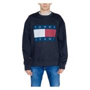 Tommy Hilfiger Svart Tryckt Stickat Långa ärmar Rund Hals Black, Herr