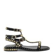 ASH Gladiatorinspirerad sandal i svart läder Black, Dam