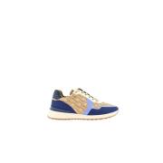 Carolina Herrera Canvas Beige och Navy Blue Sneakers Multicolor, Herr