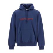 Carhartt Wip Mysig huvtröja med broderad text Blue, Herr