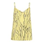 Soaked in Luxury Justerbar Strap Top med Print Yellow, Dam