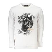 Cavalli Class Vit Sweatshirt med Tryck och Långa ärmar White, Herr