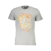 Cavalli Class Grå Bomull Logo Print T-shirt Gray, Herr