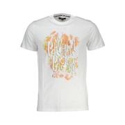 Cavalli Class Vit Bomull Logo Print T-shirt White, Herr