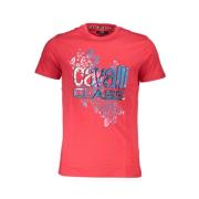 Cavalli Class Tryckt Logot-shirt Kortärmad Rund Hals Red, Herr