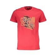 Cavalli Class Röd Bomull Logo Print T-shirt Red, Herr