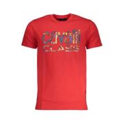 Cavalli Class Röd Bomull Tryck Logo T-shirt Red, Herr