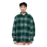 Stüssy Plaid Sherpa Polyester Skjorta Grön Green, Herr