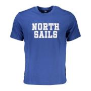 North Sails Blå Kortärmad Logotryck T-shirt Blue, Herr