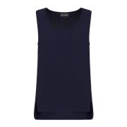 Emporio Armani Sablé Rund Hals Ärmlös Skjorta Blue, Dam