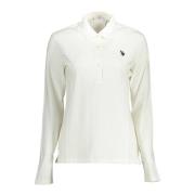 U.s. Polo Assn. Långärmad Polo Tröja Vit Broderad Logotyp White, Dam