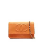 Chanel Vintage Pre-owned Laeder chanel-vskor Orange, Dam