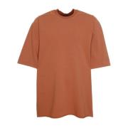 Rick Owens Oversized T-shirt med dekorativ söm Pink, Herr