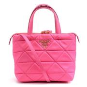 Prada Vintage Pre-owned Canvas prada-vskor Pink, Dam