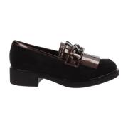 Cinzia Soft Faux Leather Loafers Komfort Stil Black, Dam