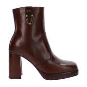 Nerogiardini Läder Ankelboots Elegant Design Brown, Dam