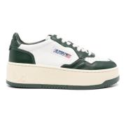 Autry Medalist Platform Bicolor Läder Sneakers Green, Dam