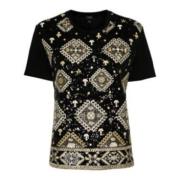 Giambattista Valli Paljett Diamantmönster T-shirt Black, Dam