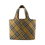 Burberry Beige Bomull Shopper Väska Beige, Dam