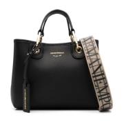 Emporio Armani Vegansk läder hamrad textur axelväska Black, Dam