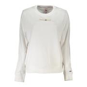 Tommy Hilfiger Vit Sweatshirt med Broderad Logotyp White, Dam