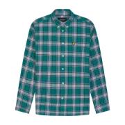 Lyle & Scott Rutig Flanellskjorta Green, Herr