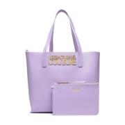 Versace Jeans Couture Lås Skiss Logotyp Sortiment Väska Purple, Dam