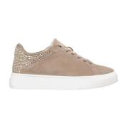 Alma EN Pena Glittrande Lädersneakers Beige, Dam