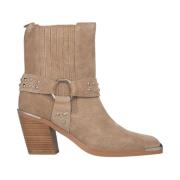 Alma EN Pena Studded square toe ankelboot Beige, Dam