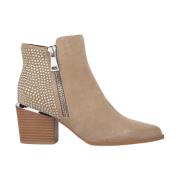 Alma EN Pena Glitter Zip Ankelboots Beige, Dam