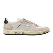 Premiata Lädersneakers med Sprucken Läderöverdel Beige, Dam