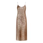 Patrizia Pepe Sequin Midi-klänning Yellow, Dam