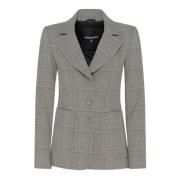 Patrizia Pepe Multifärgad Rutig Blazer Slim Fit Gray, Dam