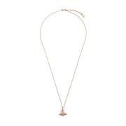 Vivienne Westwood Signatur Orb Rose Guld Kedja Halsband Pink, Unisex