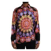 Dolce & Gabbana Multicolor Luminarie Seide Casual Skjorta Multicolor, ...