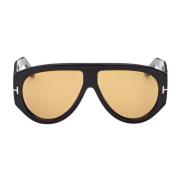 Tom Ford Oversized Brun Droppe Solglasögon Black, Unisex