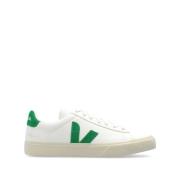 Veja Gröna Lädersneakers med Logodetalj White, Herr